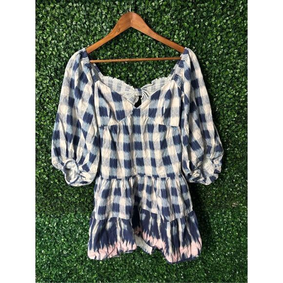 Sachin & Babi Kyle Check-Print Cutout Dress - Size Small Boho Girly - Picture 3 of 6